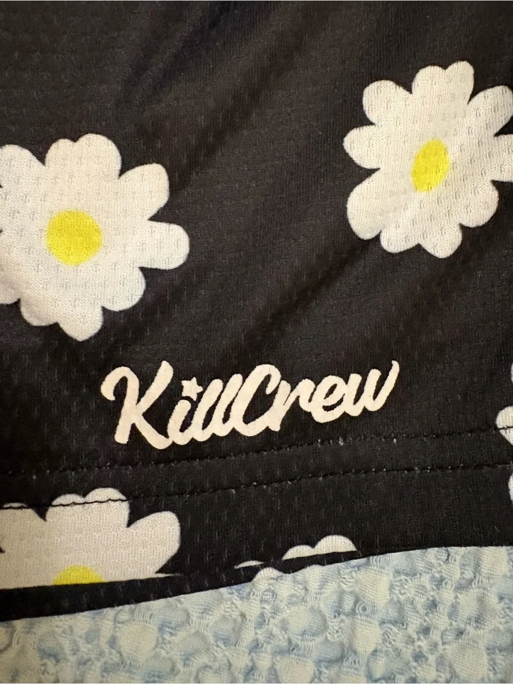 Killcrew Black Daisy Print Athletic Shorts sz XS